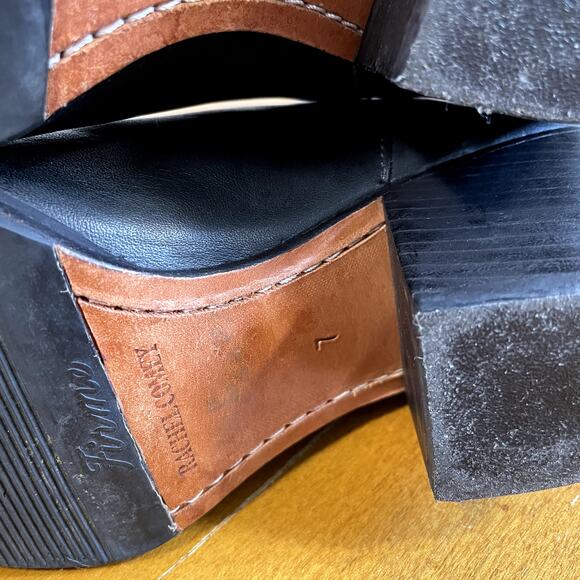 Rachel Comey Size 7 Booties Mars Ankle Boots Leather Black Slip-on Stacked Heel - Picture 12 of 13